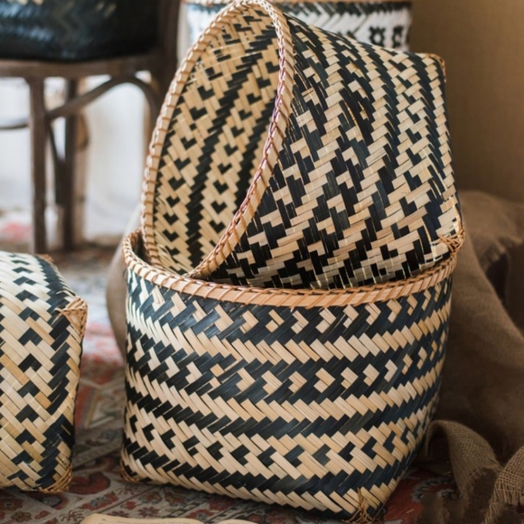 Artisan Oval Boho Basket - Picture 15 of 16